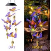Tsuinz Solar Wind Chimes Lights LED Butterfly Color Changing