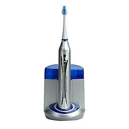 Pursonic S450 Deluxe Plus Rechargeable Sonic Electric Toothbrush with built in UV Sanitizer and bonus 12 brush heads included, Silver