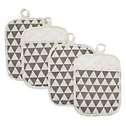Okuna Outpost Geometric Gray Pot Holders, Hot Pads for Kitchen Counter and Pan Handles (7 x 8.5 In, 4 Pack)