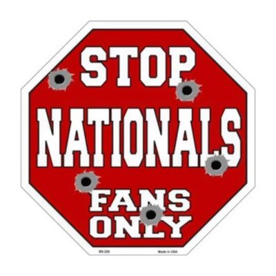 Smart Blonde BS-228 Nationals Fans Only Metal Novelty Octagon Stop Sign