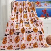 Plazatex Pizza My Heart Micro plush Decorative All Season Multi Color 50" X 60" Throw Blanket