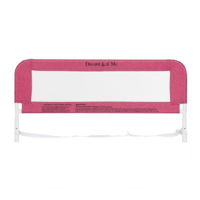 Dream On Me Lightweight Mesh Security Adjustable Bed Rail In Pink
