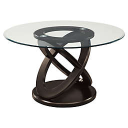 Monarch Specialties I 1749 Dining Table - 48"Dia / Espresso With Tempered Glass