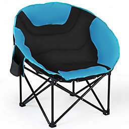 Costway Moon Saucer Steel Camping Chair Folding Padded Seat