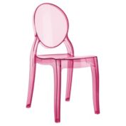 Luxury Commercial Living 25&quot; Pink Stackable Outdoor Patio Kids Armless Chair