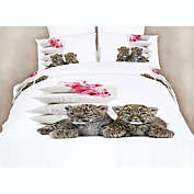 Dolce Mela Cotton Queen Size Duvet Cover Sheets Set -  Baby Leopards