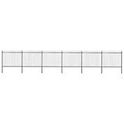 Home Life Boutique Garden Fence with Spear Top Steel 401.6"x59.1" Black