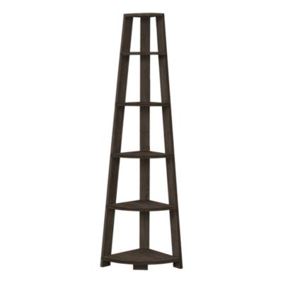 Monarch Specialties I 2469 Bookcase - 72""H / Brown Oak Corner Accent Etagere