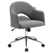 Vinsetto Mid Back Home Office Chair, Computer Desk Chair with Adjustable Height and Padded Seat, Grey