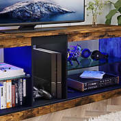 Bestier 55" RGB Rustic TV Stand with LED Lights Entertainment Center