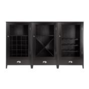 Winsome Wood Bordeaux 3-Pc Modular Wine Cabinet Set with Tempered Glass Doors
