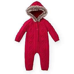 Hope & Henry Baby Faux Fur Hooded One Piece (Red, 18-24 Months)