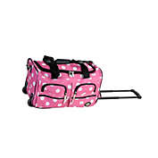 Rockland 22" Rolling Duffle Bag, Pink Dot