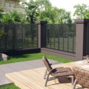 Home Life Boutique Louver Fence WPC 70.9"x70.9" Gray