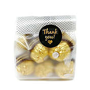 Wrapables Translucent Candy and Cookie Bags, Favor Treat Bags with Labels for Parties and Wedding (100pcs) / (100pcs), Thank You