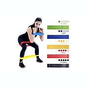 Lexi Home 5 Pack Exercise Resistance Stretch Bands - Multiple Intensity Levels