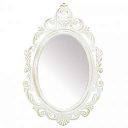 Accent Plus Decorative Antiqued White Wall Mirror