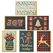 Pipilo Press 72 Pack Christmas Gift Card Holder Sleeves Gold Foil with Envelopes (6 Holiday Designs)