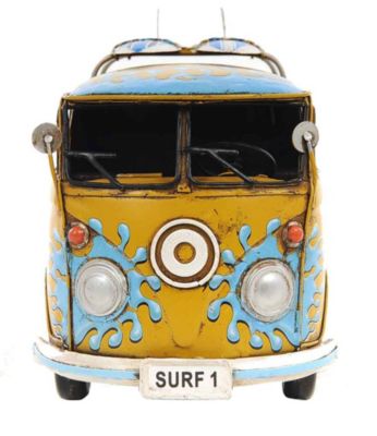 VW Bus Campers at Surf Beach Art Silk Poster Modern Home Decor 24x36" Sunset