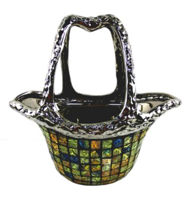Dolce Mela Decorative Ceramic & Glass Flower Vase Purse Bag 12.5" x 6.5" x 12"(H)