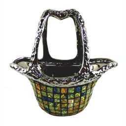Dolce Mela Decorative Ceramic & Glass Flower Vase Purse Bag 12.5\