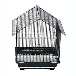 YML  A1314MBLK House Top Style Small Parakeet Cage, Black - 13.3