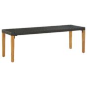 Home Life Boutique Garden Bench 31.5" Poly Rattan Black
