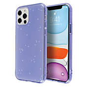 Insten Glitter Case Compatible with iPhone 12 Pro Max Case 6.7 Inch, Soft TPU Sparkle Protective Cases, Shock Absorption, Crystal Clear Purple Bling Shinny Slim Cover for Women Girls