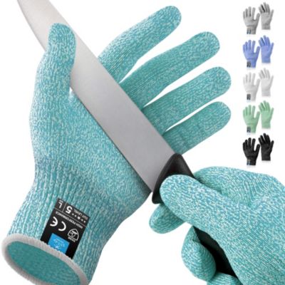 Zulay Kitchen Resistant Gloves Level 5 Protection - Large (Teal)