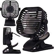 Infinity Merch Portable Clip on Fan with Strong Airflow 3 Speeds in Black