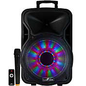 beFree Sound 12 Inch 2500 Watt Bluetooth Rechargeable Portable Party PA Speaker with Illuminating Lights
