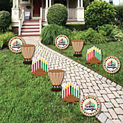 Big Dot of Happiness Happy Kwanzaa - Kinara and Drum Lawn Decorations - Outdoor Party Yard Decorations - 10 Piece