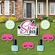 Big Dot of Happiness Spa Day - Yard Sign and Outdoor Lawn Decorations - Girls Makeup Party Yard Signs - Set of 8