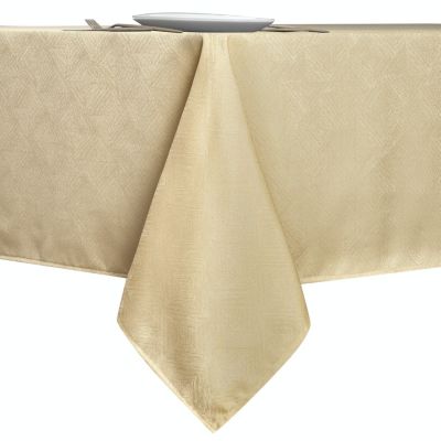 90" Round Basket Weave Tablecloth in Silver Seats 6-8 