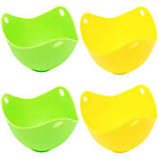 Wrapables Silicone Non-stick Egg Poachers, Poached Egg Cups for Steaming Microwaving Boiling, Set of 4