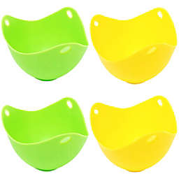 Wrapables Silicone Non-stick Egg Poachers, Poached Egg Cups for Steaming Microwaving Boiling, Set of 4