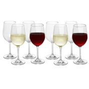 Deco Unbreakable Stemmed Wine Glasses, 12oz- 100% Tritan- Shatterproof, Reusable, Dishwasher Safe Drink Glassware (Set of 8)