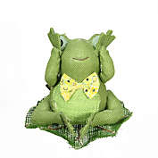 Northlight 8" Green, Yellow and White Decorative Sitting Frog Spring Table Top Decoration