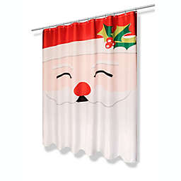 Carnation Home Fashions Santa's Face Christmas Fabric Shower Curtain - 70