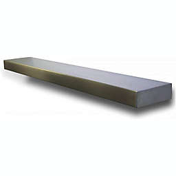 Pilgrim Home and Hearth Titus 68-Inch Metal Fireplace Mantel Shelf in Brushed Stainless Steel