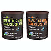 Bentology Castle Kitchen Natural Hot Chocolate Mix Variety Pack - Dairy-Free, Vegan Complete Mixes - Just Add Water - Pack of 2 (Classic Caramel Dark Chocolate & Marvelous Mint Dark Chocolate) 14 oz Each