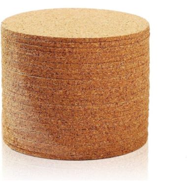 Juvale Set of 24 Cork Bar Drink Coasters - Absorbent and Reusable - Tan - 4-Inches, 1/8-Inch Thick. View a larger version of this product image.