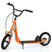 Gymax Kick Scooter Carbon Steel Frame W/12&#39;&#39; Air Filled Wheel Youth Kids