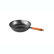 Kitcheniva Wood Handle 12.6" Iron Wok Flat Base 3.5 lbs Light Weight Stir Free Cooking Pan