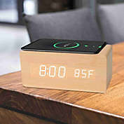 Infinity Merch Digital Alarm Clock Qi-Wireless Charger Time Display Clock