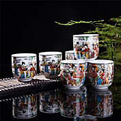 Infinity Merch Set Of 6 Eastern Asian Design Ceramic Tea Cups