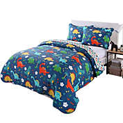 MarCielo Dinosaur Kids Cotton Quilt Bedspread Set