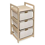Badger Basket Co. Three Bin Hamper/Storage Unit - Natural/Ecru
