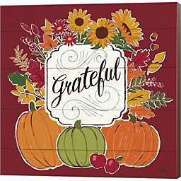 Great Art Now Thankful II Red by Janelle Penner 12-Inch x 12-Inch Canvas Wall Art