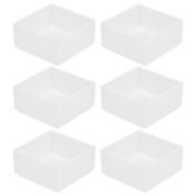 mDesign Plastic Storage Desk Organizer Bin for Home, Office - 6 Pack, Clear